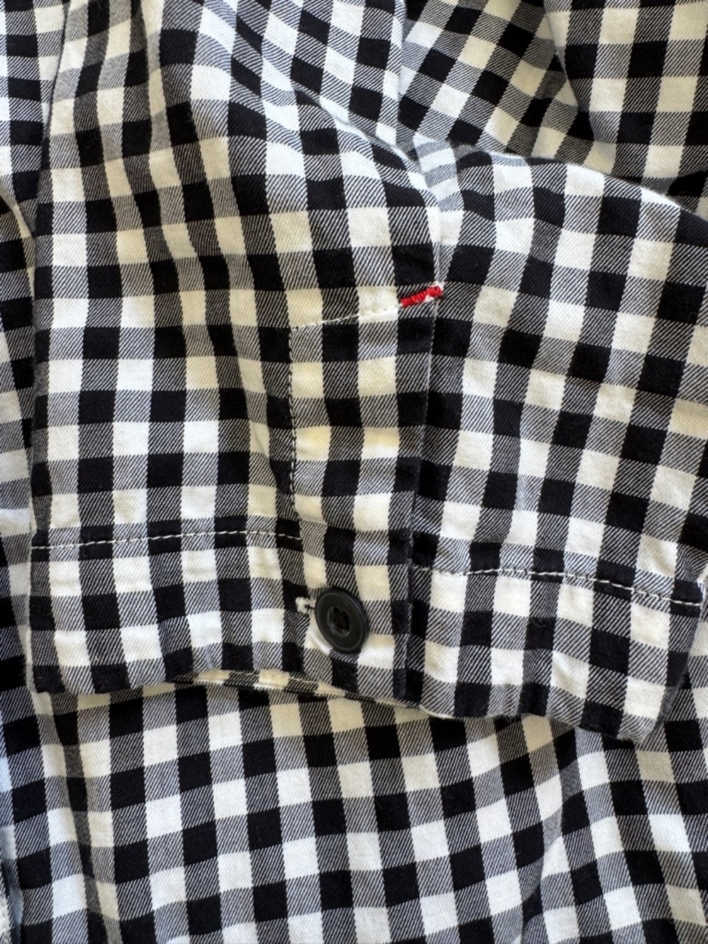 Uniqlo x Ines De La Fressange Cotton Button-Front Gingham Blouse - Black & White - Picture 7 of 12